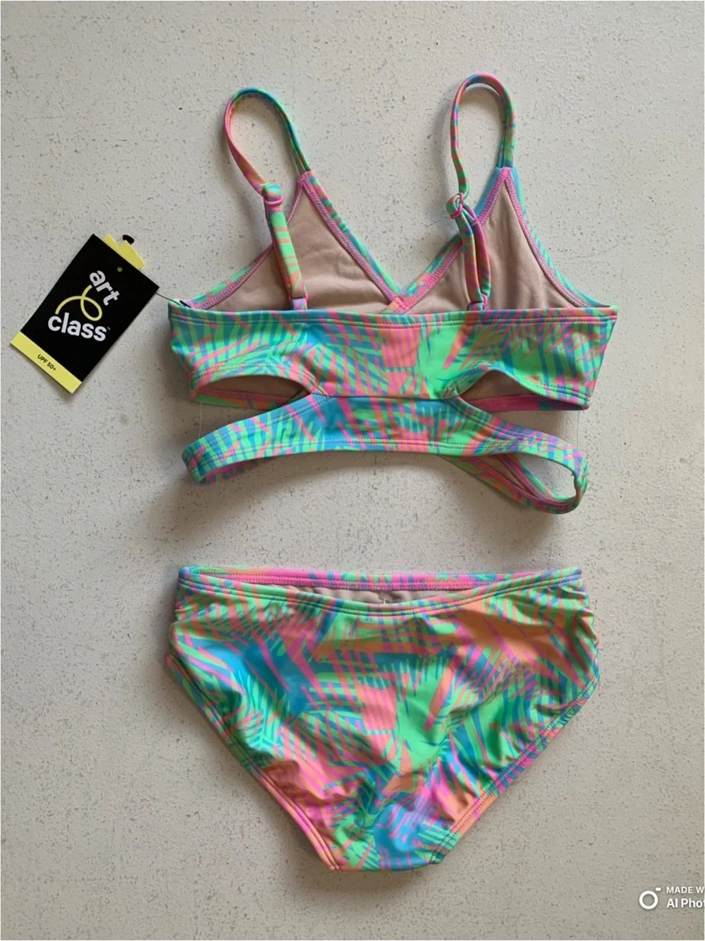 Art Class Girl’s Colorful 2-Piece Bikini Set Swimsuit Size Medium NWT Beach Swim